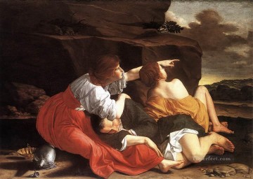 Orazio Gentileschi Painting - Lot And His Daughters Baroque painter Orazio Gentileschi